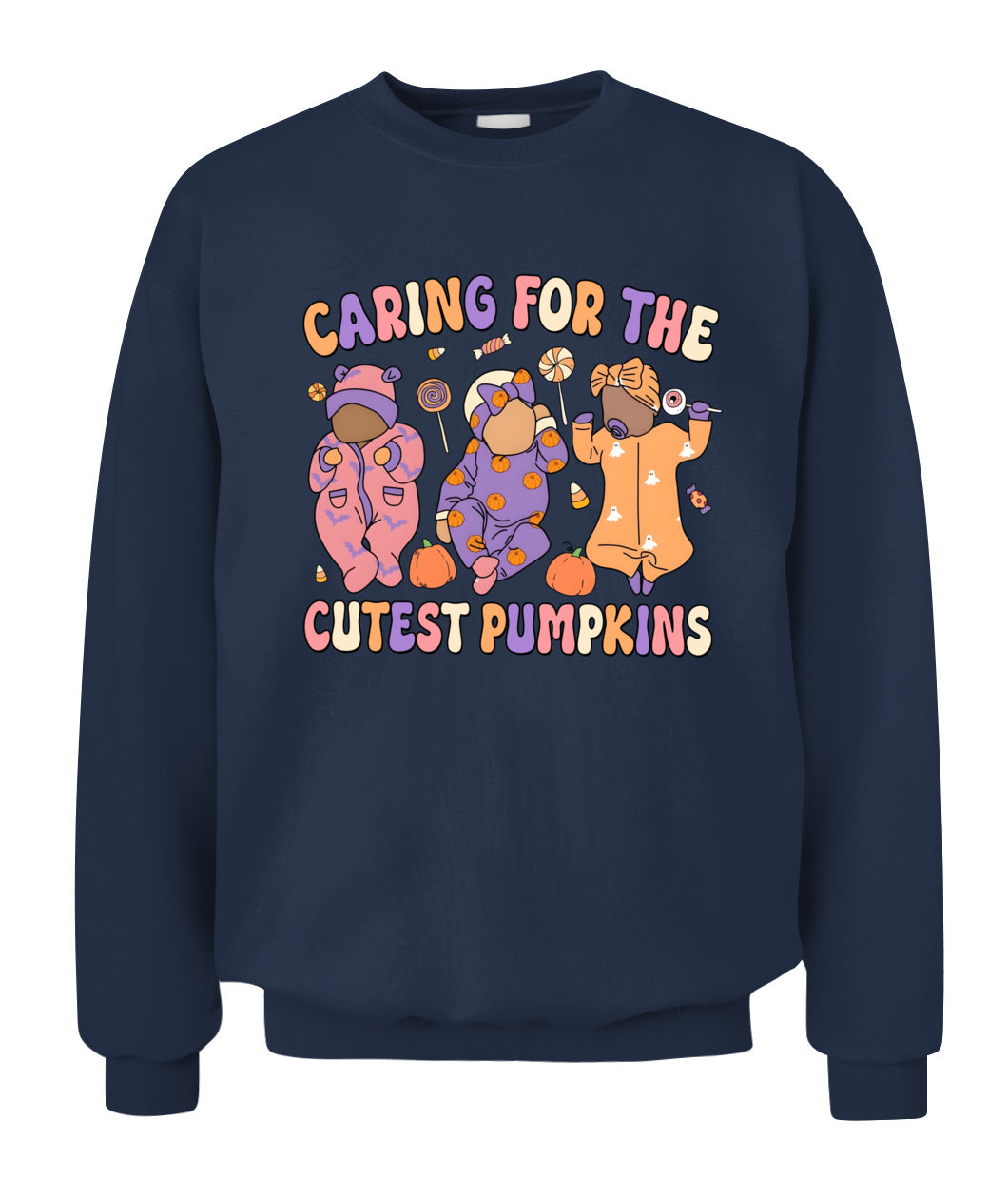Caring for The Cutest Little Pumpkin Fall Thanksgiving Nurse Sweatshirt