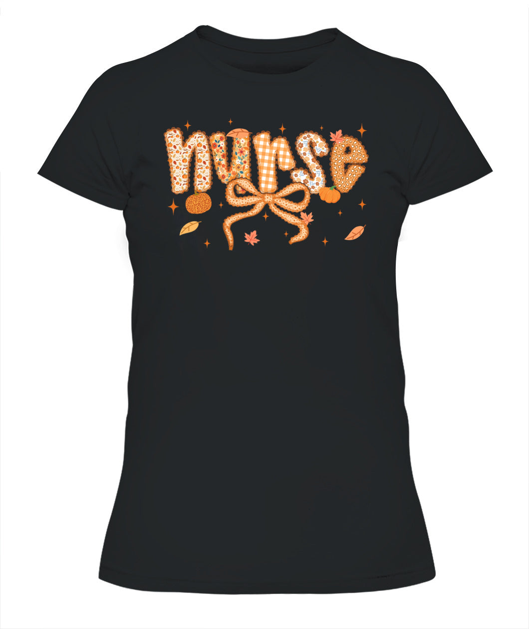 Groovy Nurse Thanksgiving Coquette Bow Autumn Fall Leaves