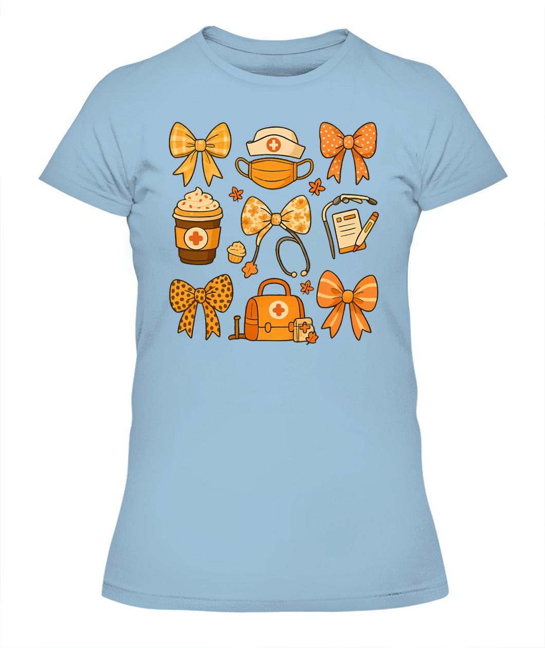 Nurse Fall Thankful Coquette Bow Stethoscope Thanksgiving