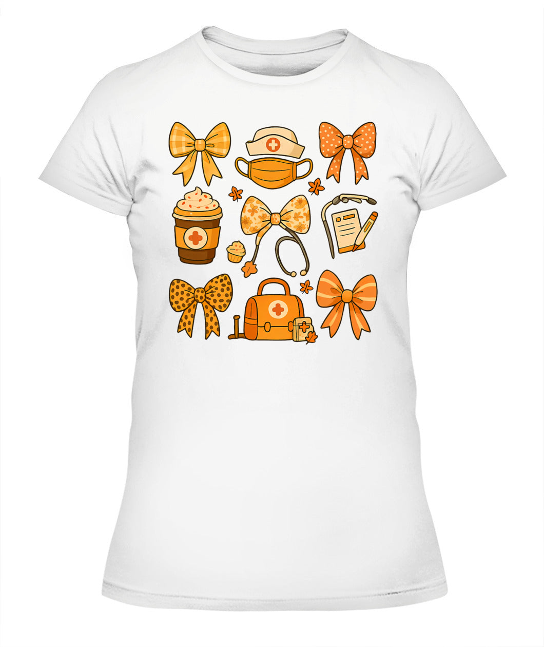 Nurse Fall Thankful Coquette Bow Stethoscope Thanksgiving