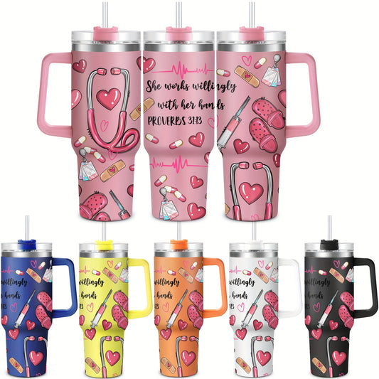 40oz Metal Tumbler with Lid, Hand Wash Reusable Oval-Shaped Mug, BPA-Free, Shatterproof, Multipurpose