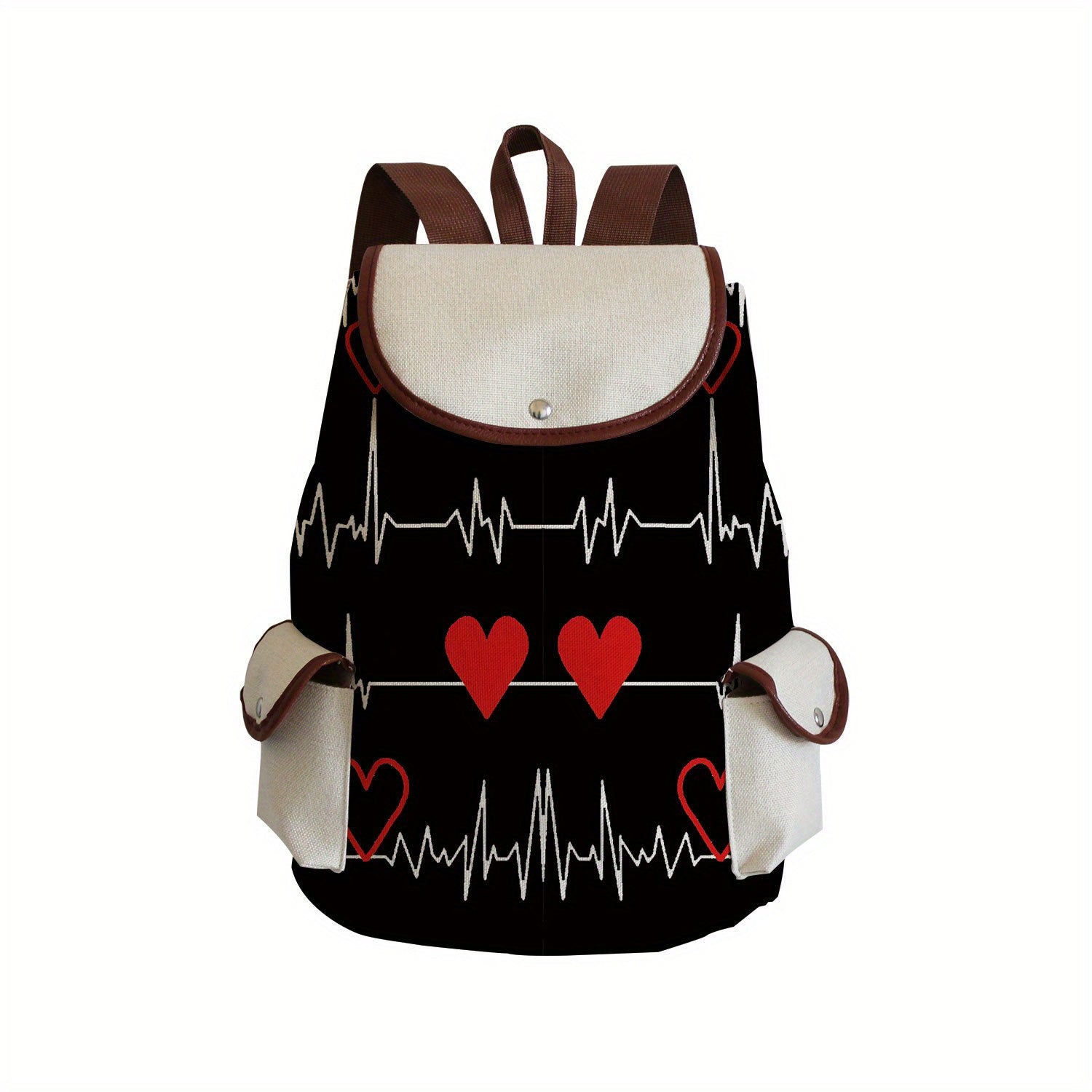Multifunctional Cartoon Nurse Pattern Backpack, Classic Storage Daypack For Women, Work Bag