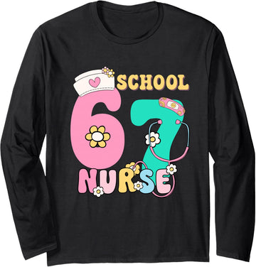 67 Meme Funny School Nurse Pastel Retro Design Shirts