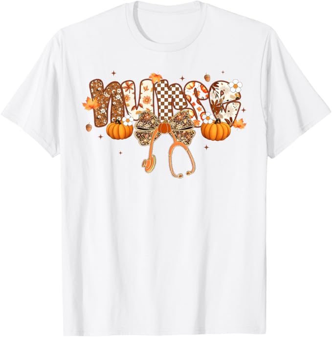 Funny Nurse Coquette Bow Stethoscope Fall Girls Women Thanksgiving Nurse Gifts
