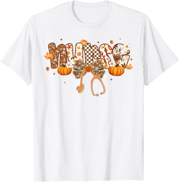 Funny Nurse Coquette Bow Stethoscope Fall Girls Women Thanksgiving Nurse Gifts
