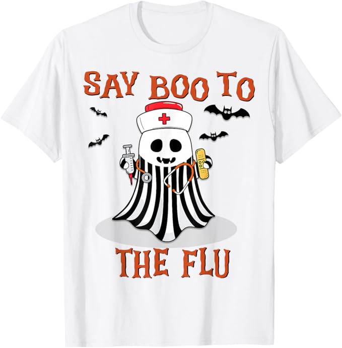 Say Boo to The Flu Ghost Nurse Halloween Designs