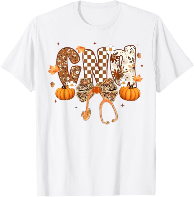 Funny CNA Nurse Coquette Bow Stethoscope Fall Girls Women Thanksgiving Nurse Gifts
