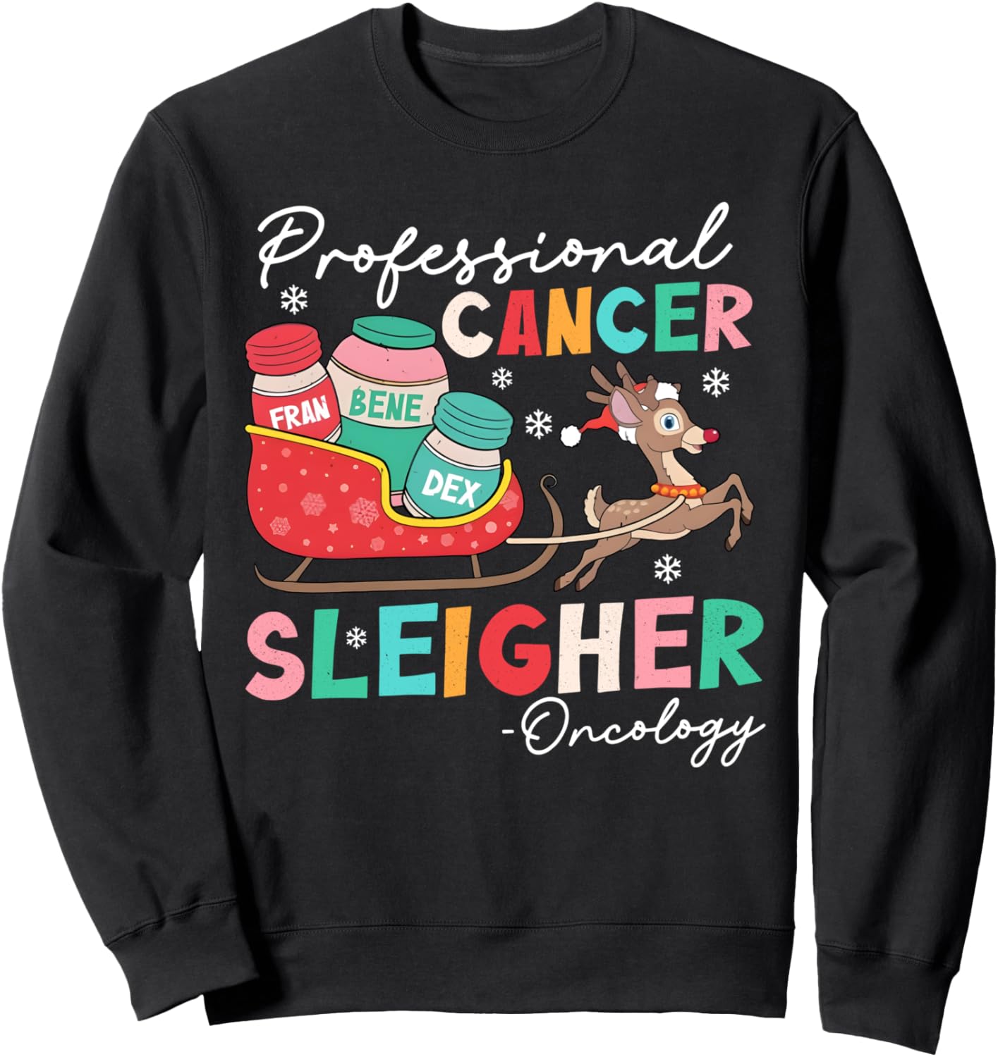 Groovy Professional Cancer Sleigher Oncology Nurse Christmas Shirts