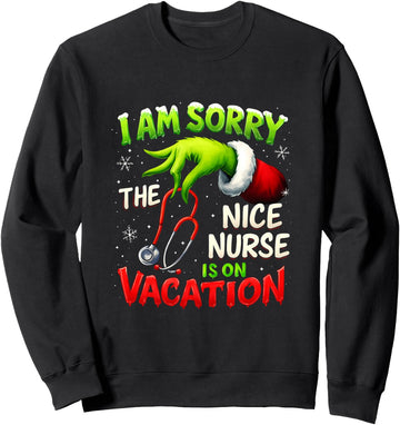 Christmas Funny I Am Sorry The Niche Nurse Santa Hat Medical Sweatshirt