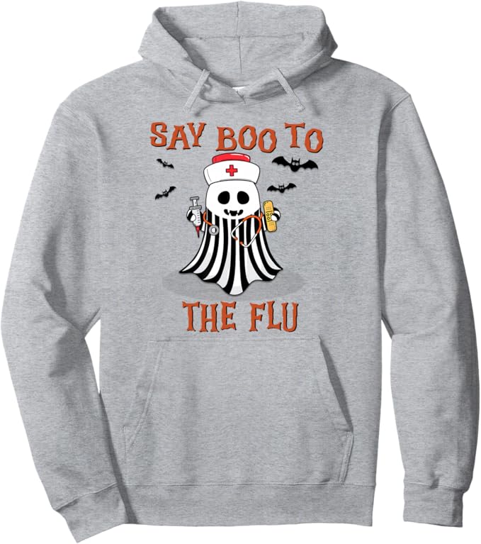 Say Boo to The Flu Ghost Nurse Halloween Designs