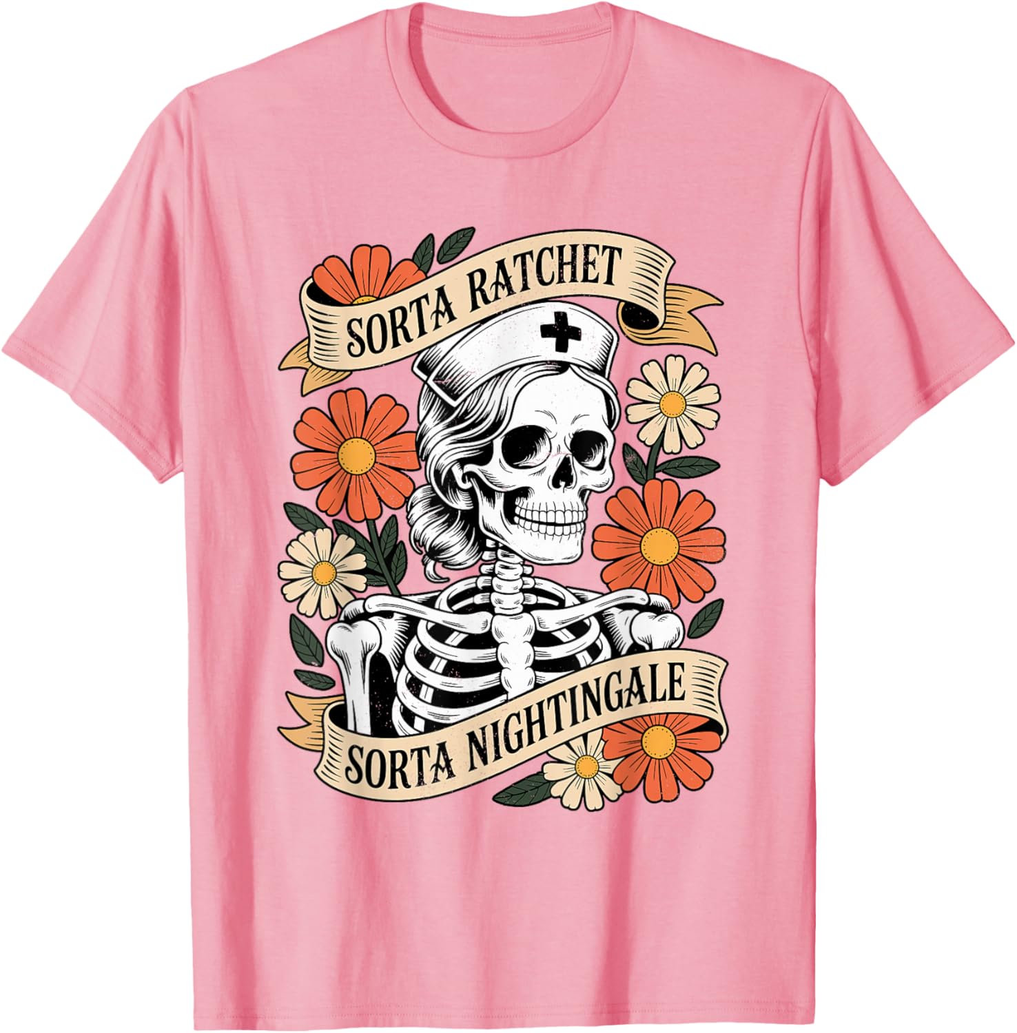 Nurse Sorta Ratchet Sorta Nightingale Skeleton Halloween Shirts