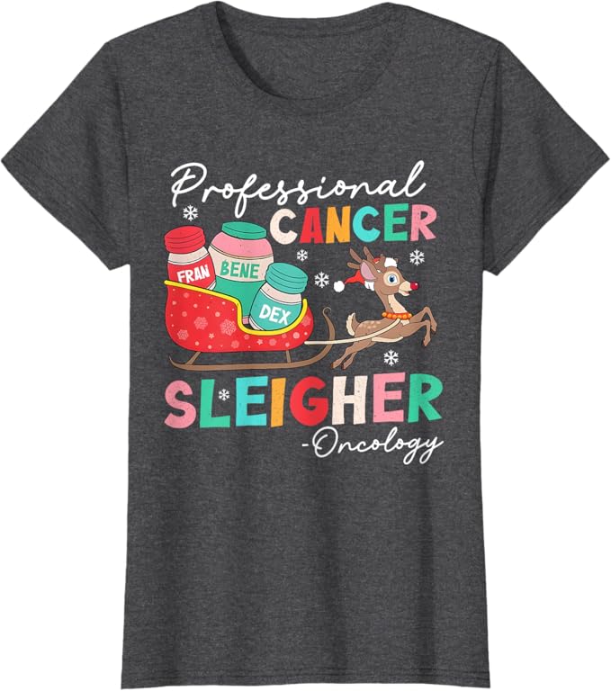 Groovy Professional Cancer Sleigher Oncology Nurse Christmas Shirts