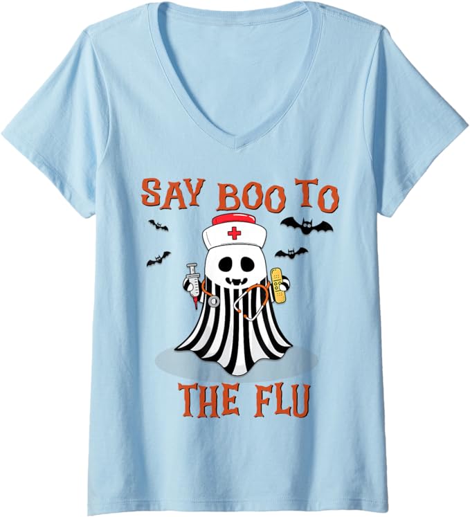 Say Boo to The Flu Ghost Nurse Halloween Designs