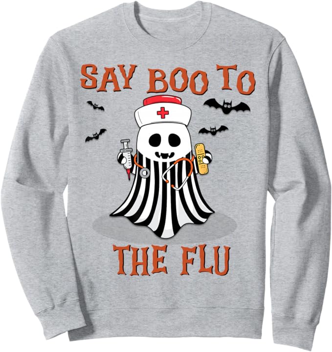Say Boo to The Flu Ghost Nurse Halloween Designs