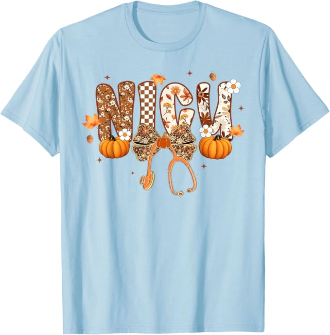 Funny NICU Nurse Coquette Bow Stethoscope Fall Girls Women Thanksgiving Nurse Gifts