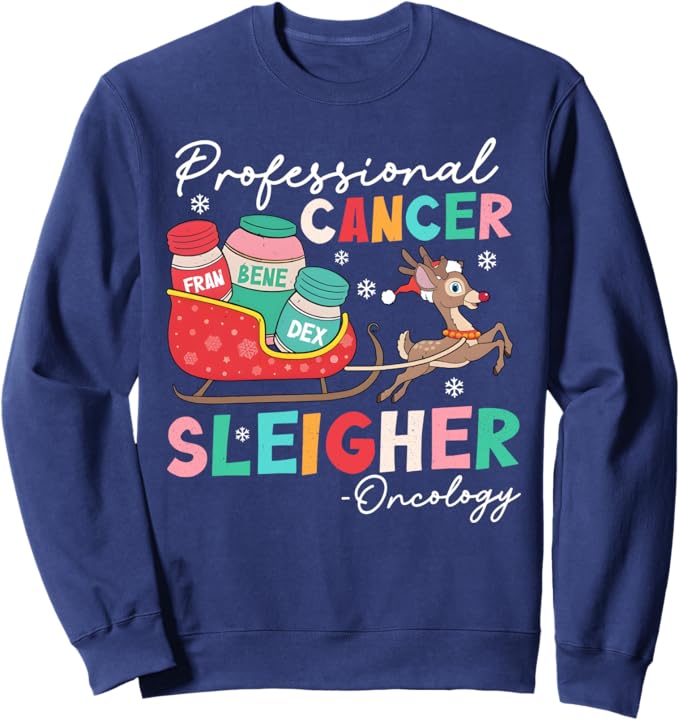 Groovy Professional Cancer Sleigher Oncology Nurse Christmas Shirts