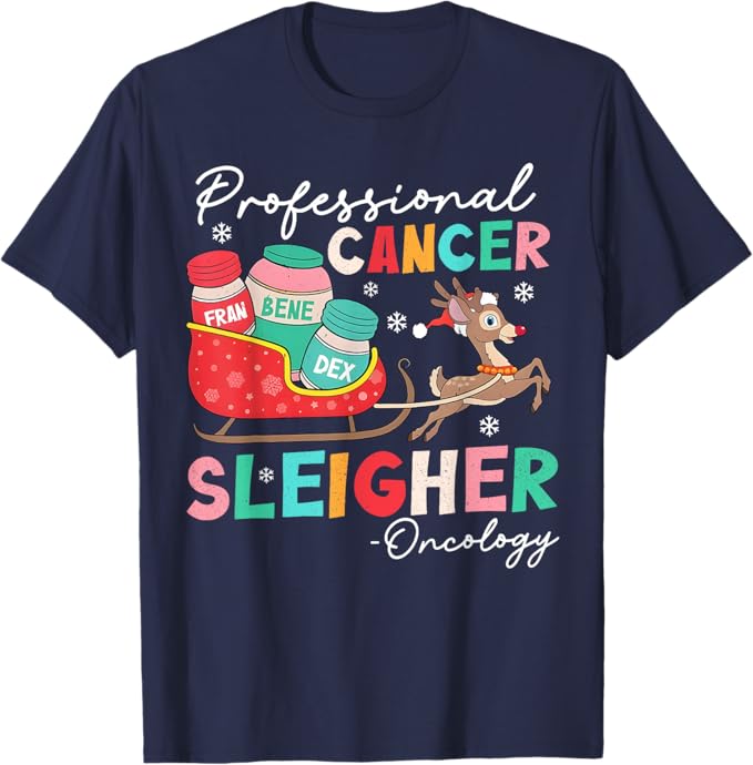 Groovy Professional Cancer Sleigher Oncology Nurse Christmas Shirts