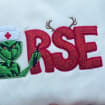 Christmas Nurse Grinch Embroidered Sweatshirt For Nurses
