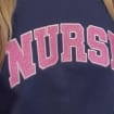 Glitter Nurse sweatshirt, Embroidered Nurse Gift, Varsity Nurse Sweater, Sparkle Nurse Crewneck