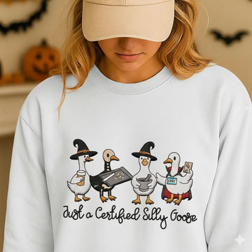 Funny Goose Nurse Embroidered Sweatshirt - Embroidered Halloween Nurse Sweatshirt