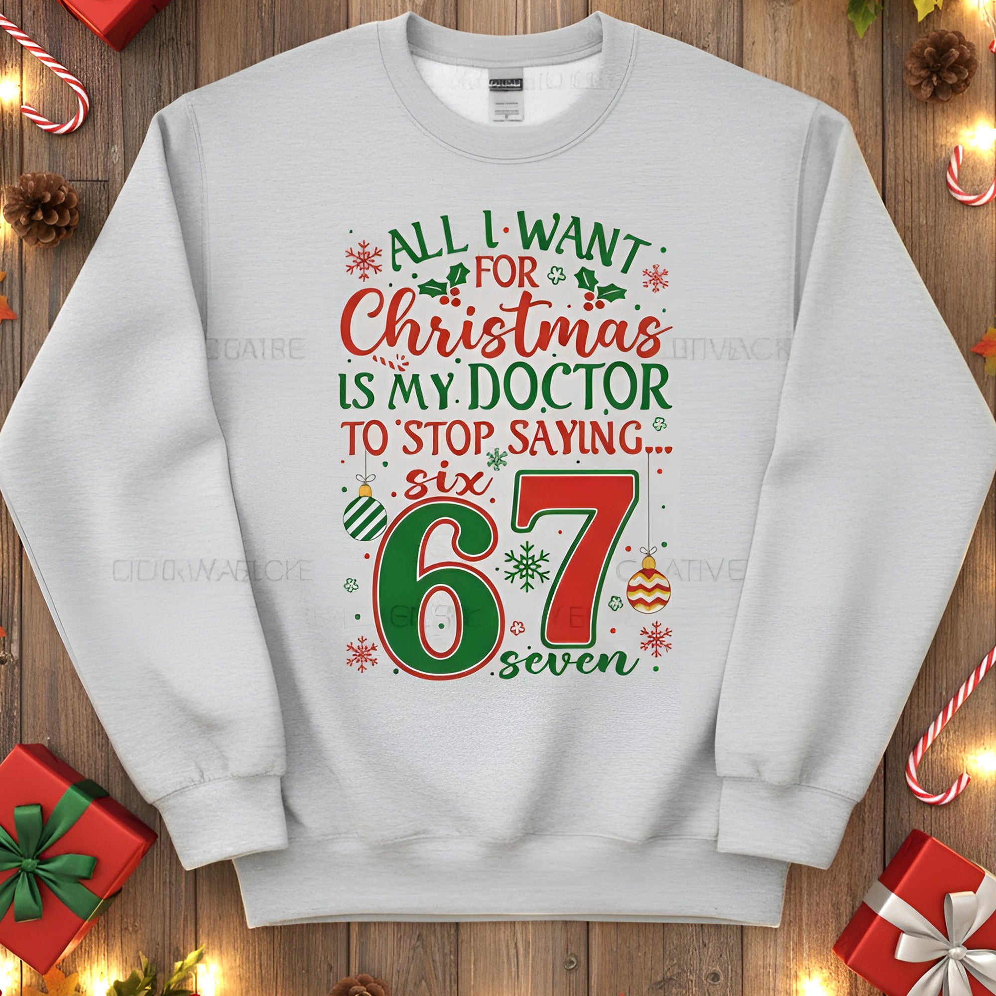 I Want For Christmas is for My Doctor To Stop Saying 67, Funny Hospital Christmas Sweatshirt