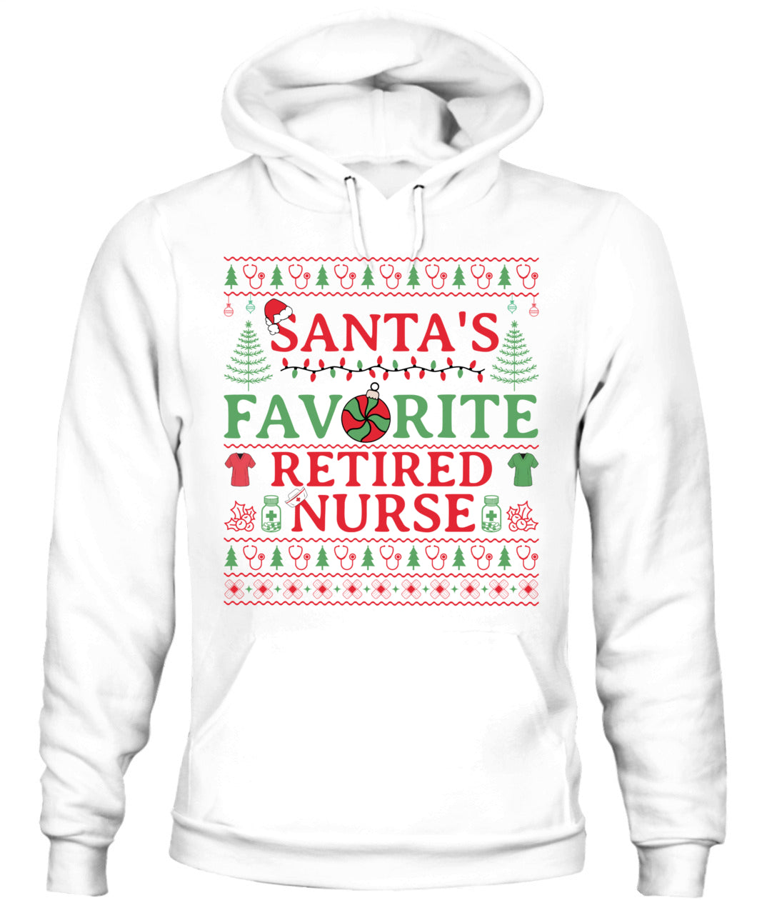 Retired Nurse Ugly Christmas Sweatshirt, Retired Registered Nurse Crewneck