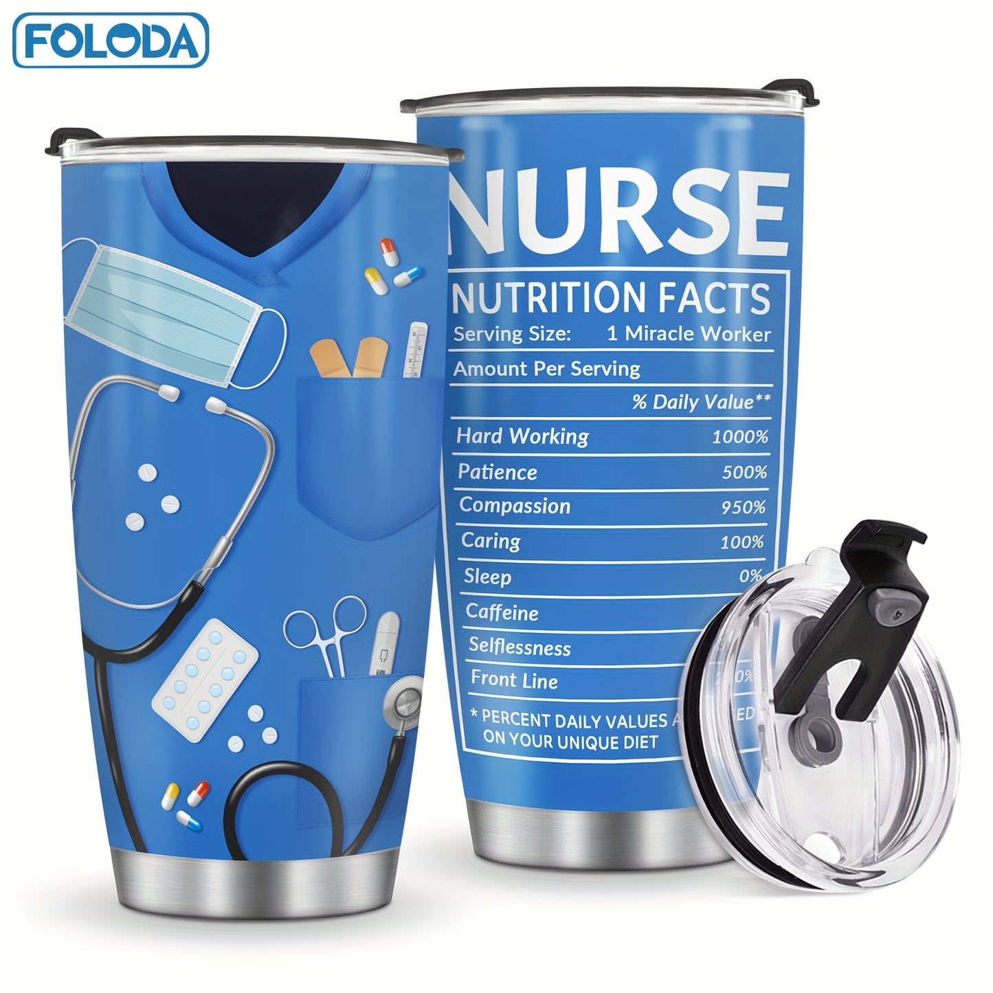 Nurse Doctor Tumbler With Lid, 20oz Stainless Steel Water Bottle