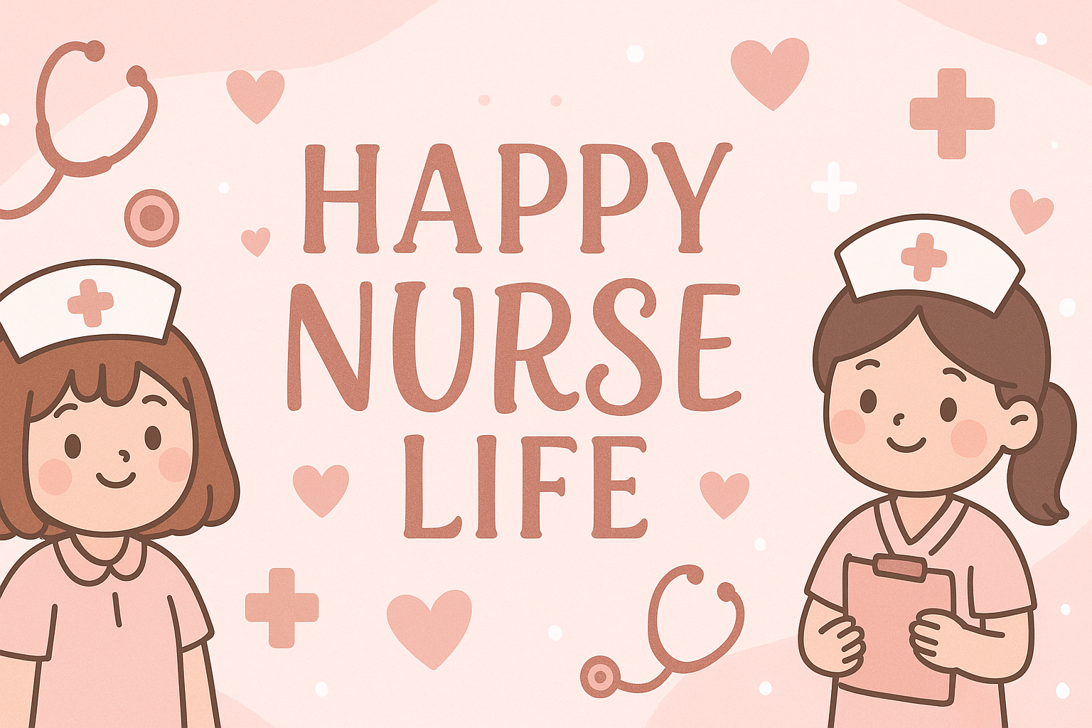 Cute Banner for Happy Nurse Life clothing store, pink tone1621243260e1af0c20-1