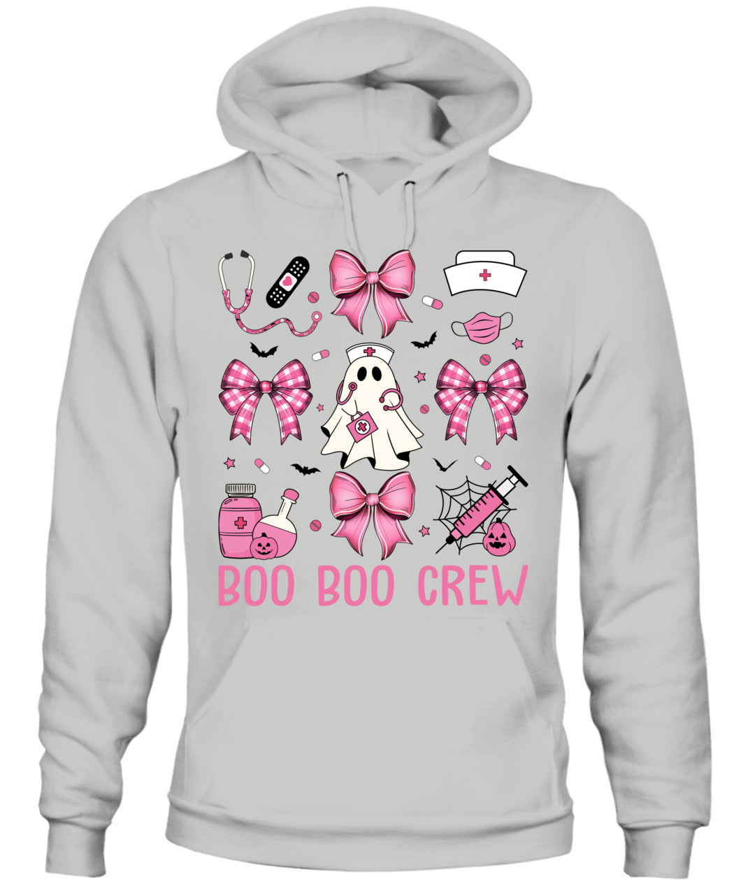 Retro Boo Boo Crew Nurse Pink Coquette Bow Halloween Nursing