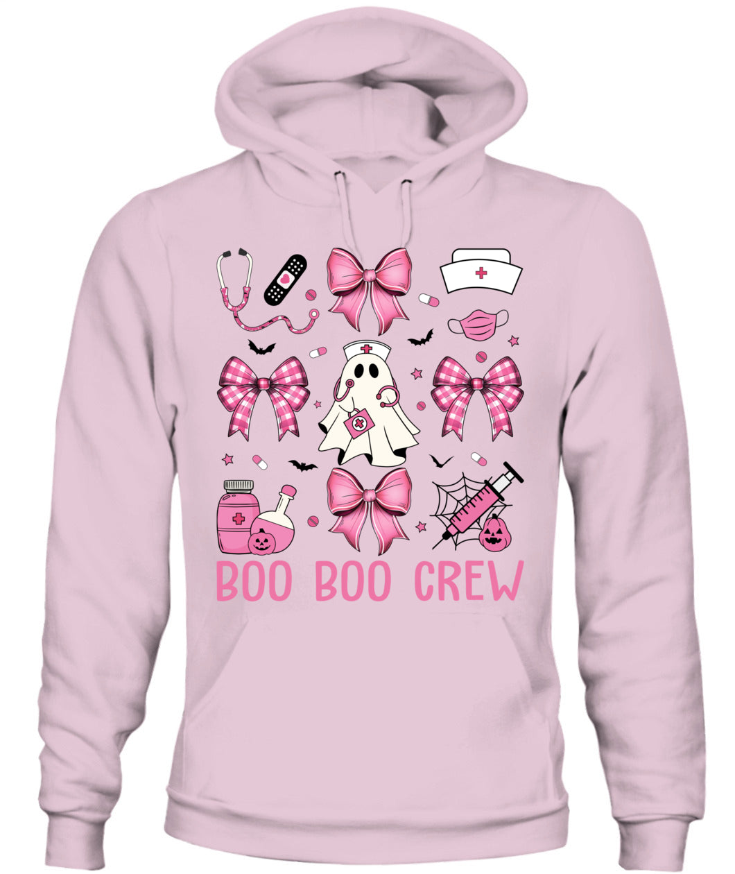 Retro Boo Boo Crew Nurse Pink Coquette Bow Halloween Nursing