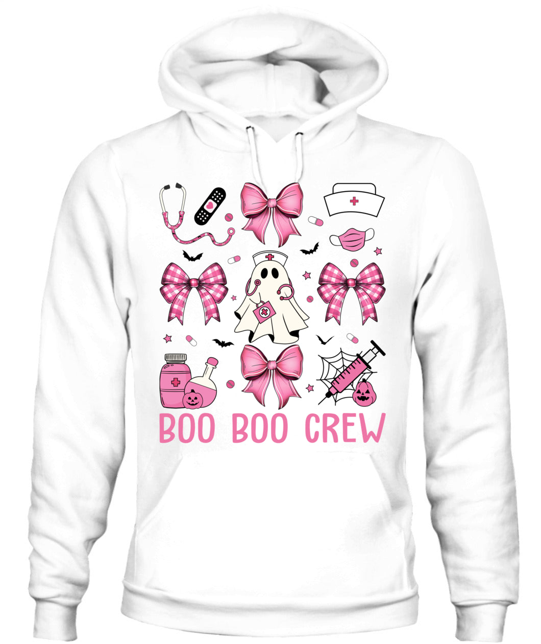 Retro Boo Boo Crew Nurse Pink Coquette Bow Halloween Nursing