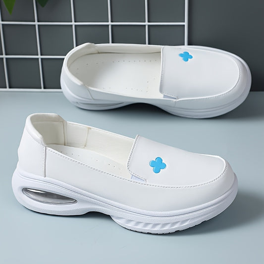 Honey Girl Nurse Work Shoes, Women'S Anti-Slip Flat Sole Air Cushion Soft Bottom, White New Breathable Odor-Resistant