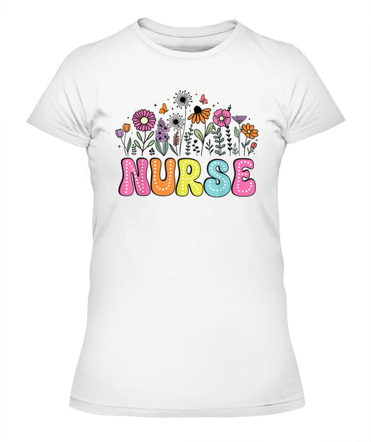 Groovy Nurse Flower Floral Happy Nurse Week 2025 Shirt
