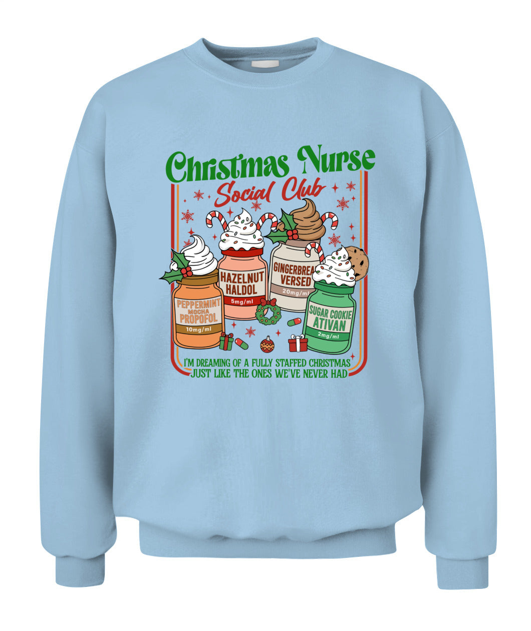 ICU Nurse Christmas Social Club Sweatshirt, Medical Christmas Shirts