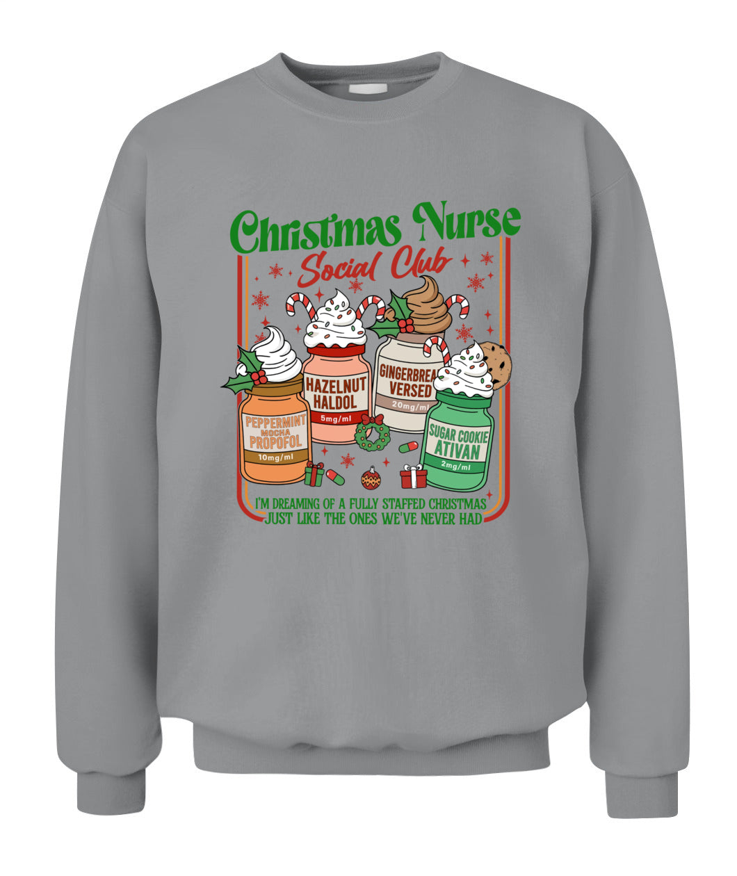 ICU Nurse Christmas Social Club Sweatshirt, Medical Christmas Shirts