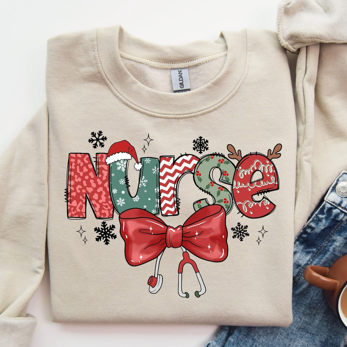 Christmas Nurse Sweatshirt | Festive Holiday Nursing Crewneck for RNs