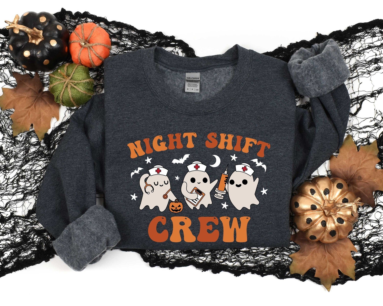 Funny Night Shift Crew Halloween Nurse Sweatshirt