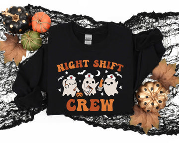 Funny Night Shift Crew Halloween Nurse Sweatshirt