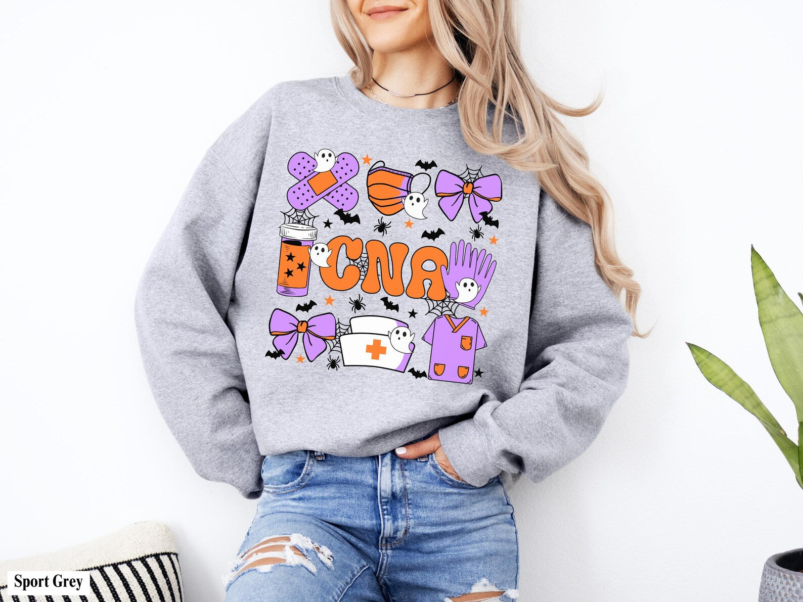Spooky Season CNA Crewneck | Certified Nursing Assistant Halloween Sweater