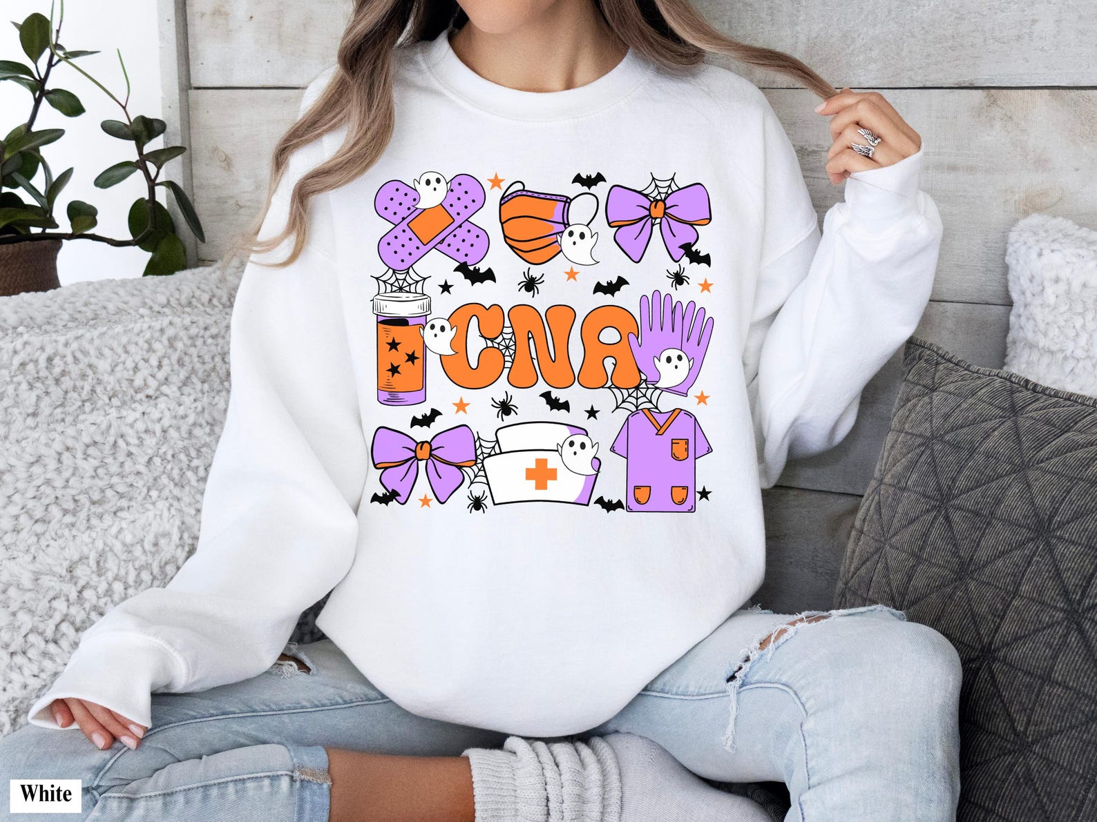 Spooky Season CNA Crewneck | Certified Nursing Assistant Halloween Sweater
