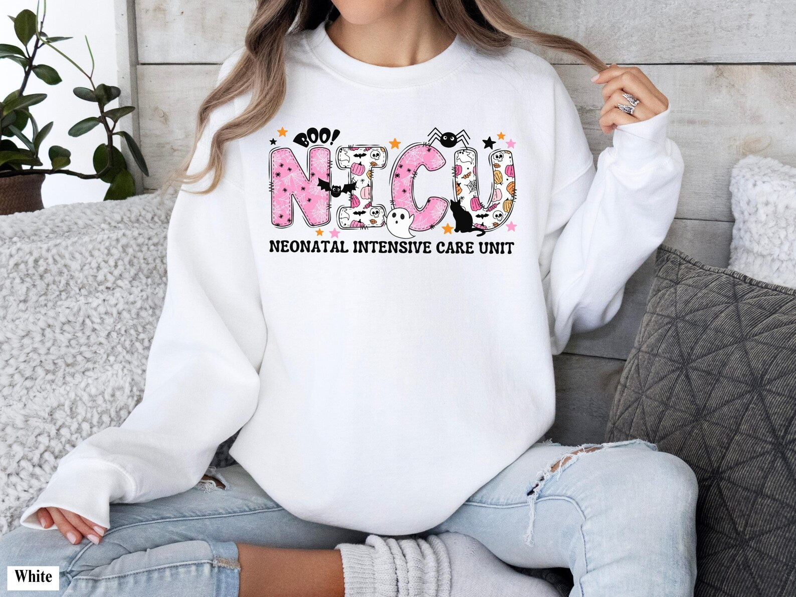 Halloween NICU Sweatshirt | Spooky Neonatal Intensive Care Unit Crewneck