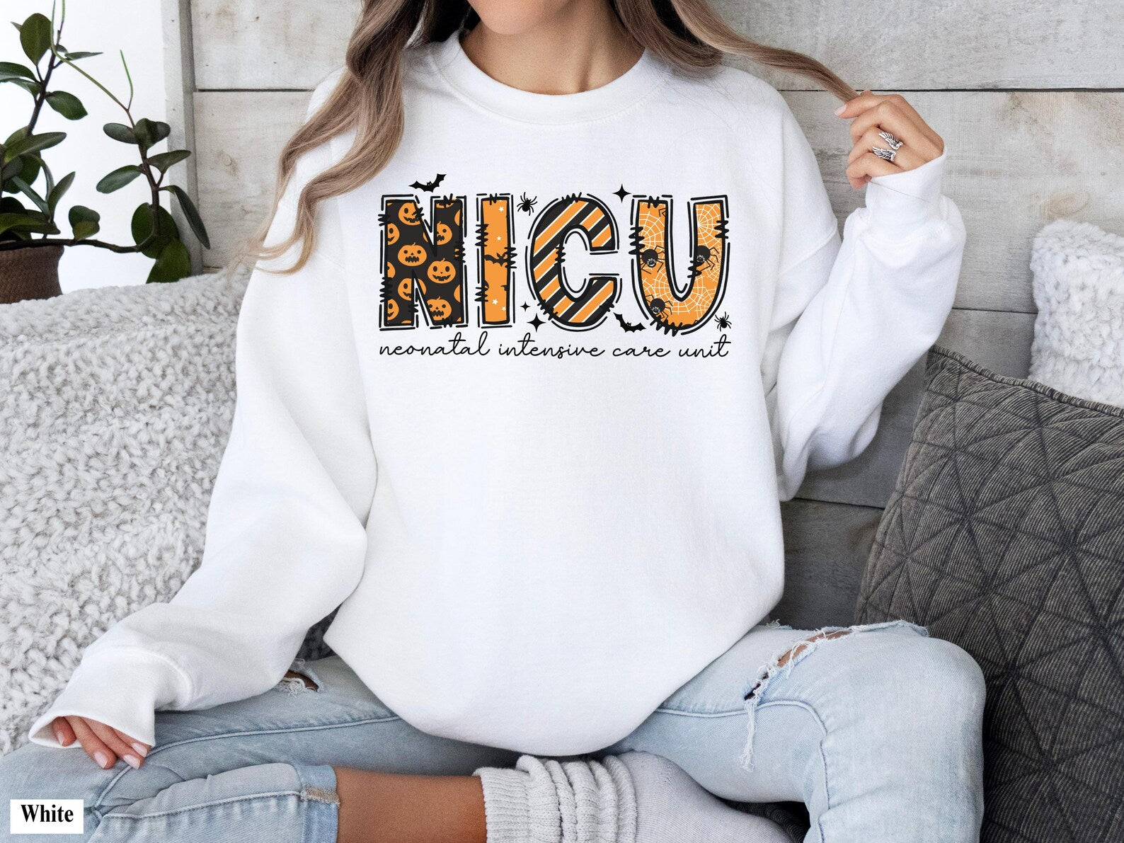 Spooky Season NICU Crewneck | Neonatal Intensive Care Unit Halloween Sweater