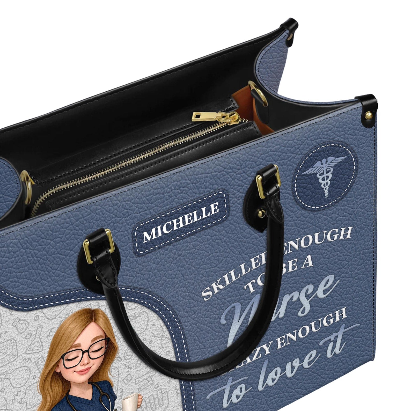 Personalized Name Handbag Nurse Design - Skilled Enough to Be a Nurse Quote - Perfect Christmas Gift for Nurses