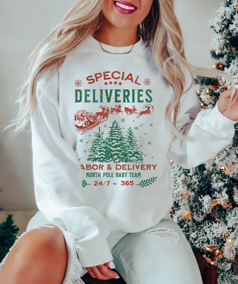 Labor and Delivery Nurse Christmas Sweatshirt, Special Deliveries Sweater