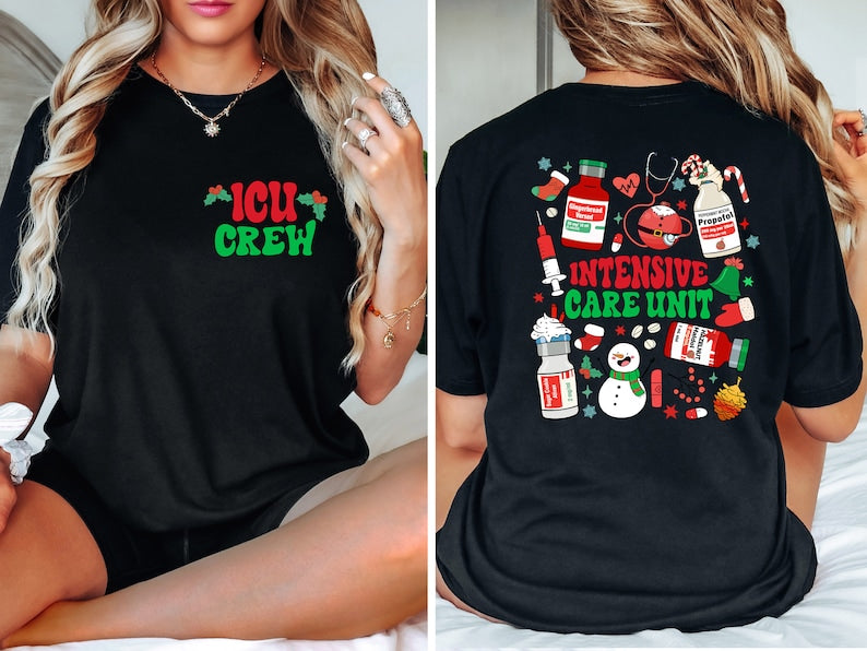 Intensive Care Unit Shirt, ICU Crew Tee, Nurse Christmas Shirt