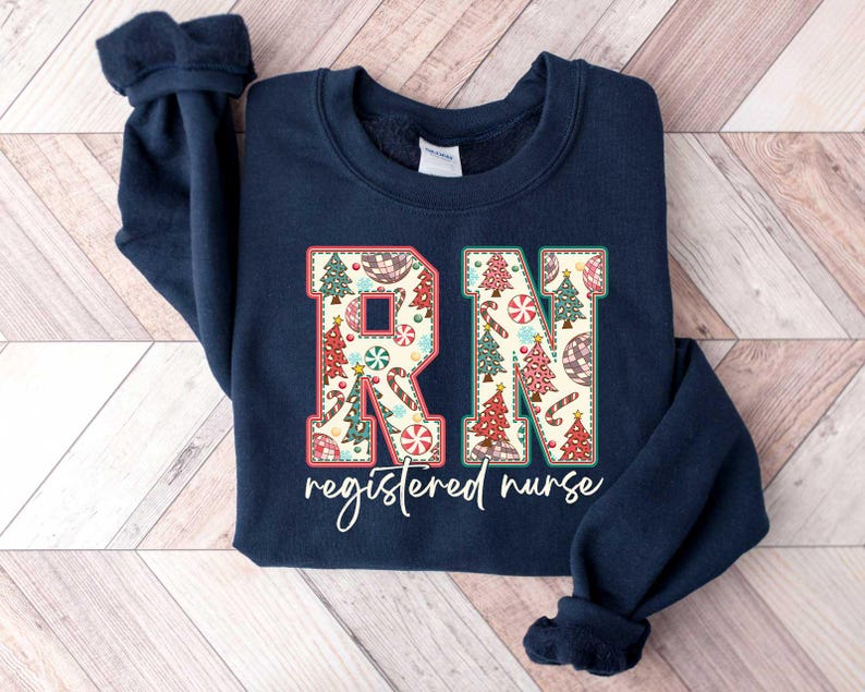 Christmas Registered Nurse Sweatshirt, Nurse Shirt For Christmas, Christmas Crew Nurse Shirt