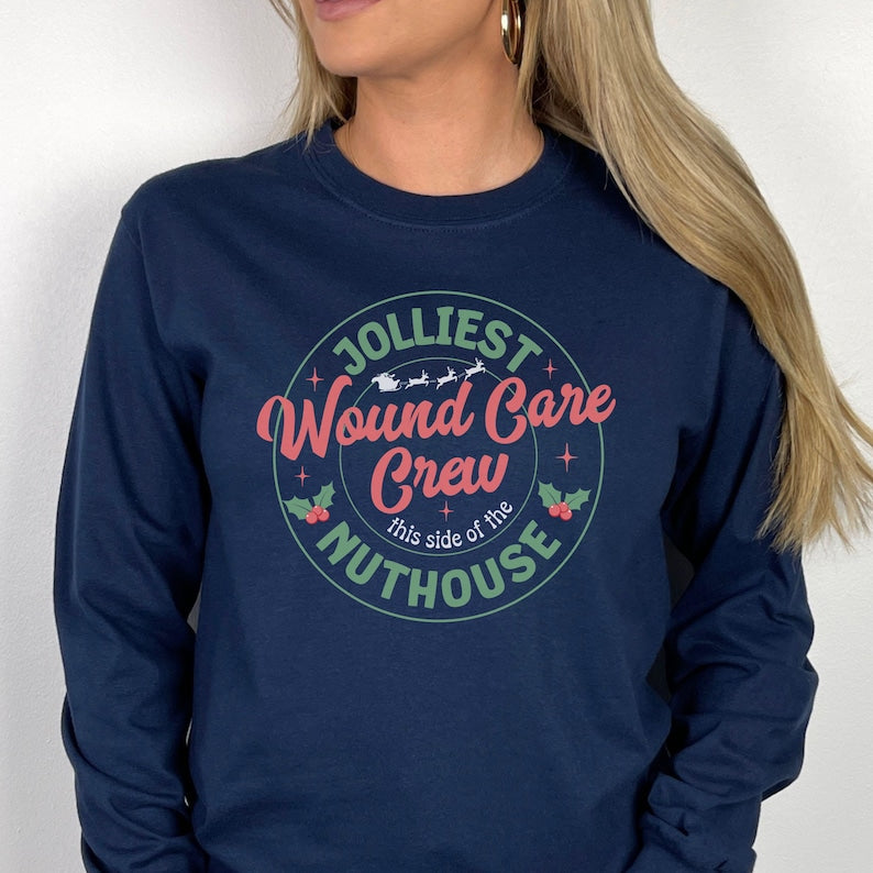 Christmas Wound Care Shirt, Christmas Wound Care Nurse Sweatshirt, Wound Care Nurse Practitioner Holiday