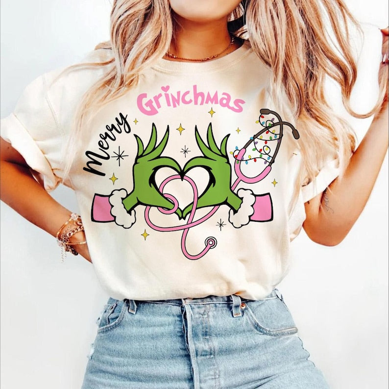 Funny Merry Grinchmas Sweatshirt For Nurse