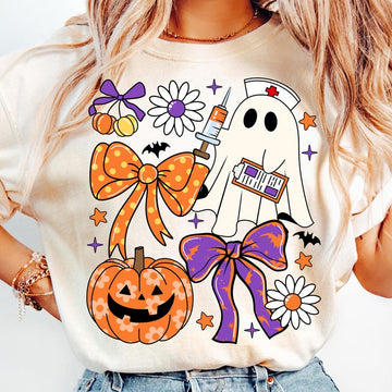 Nurse Halloween Coquette Funny Ghost ER Nurse Shirts