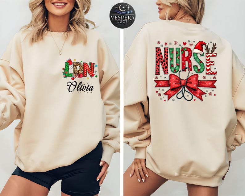 Personalized LPN Nurse Christmas Sweatshirt: Licensed Practical Nurse Gift